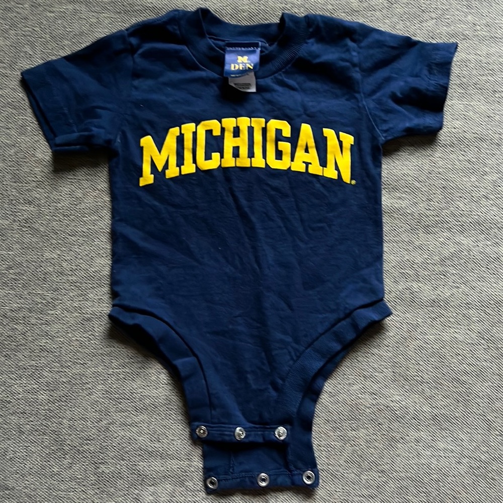 Michigan Go Blue baby onesie